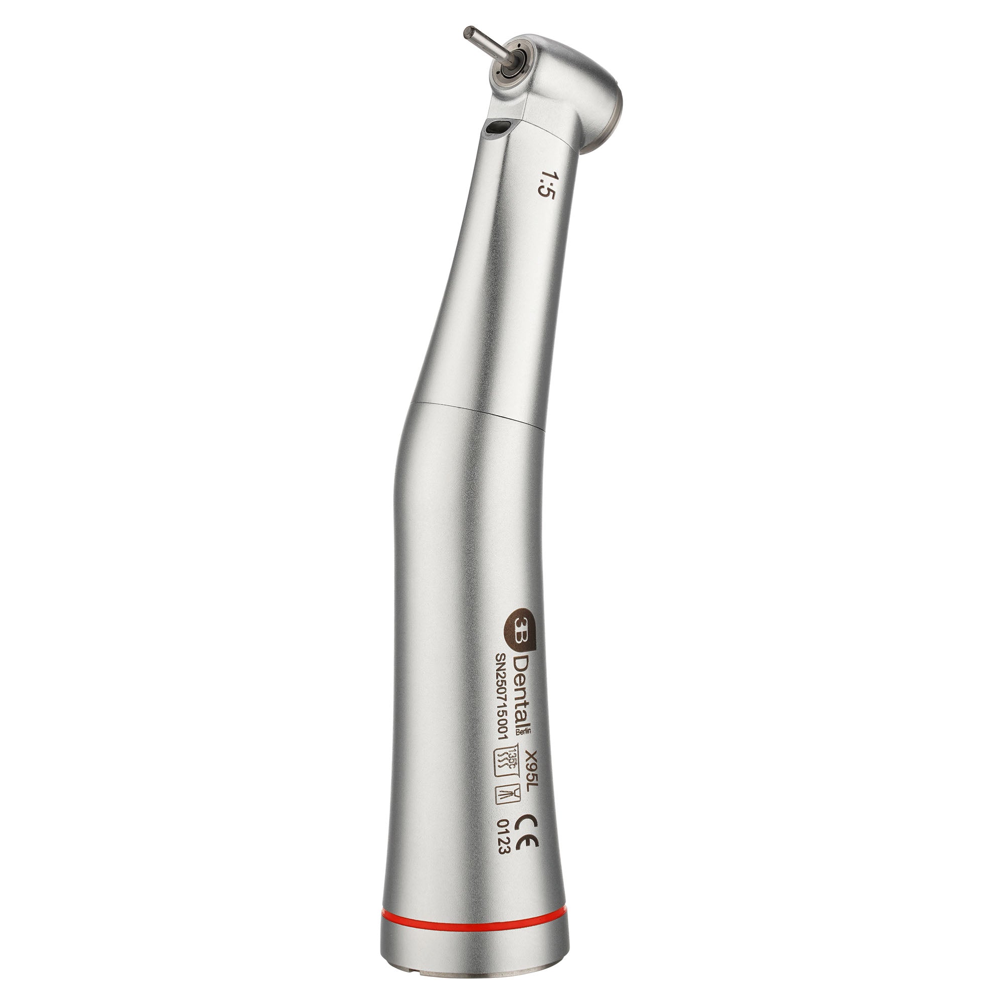 3x Zahnärztliches 1:5 Winkelstück (Rot) – Für KAVO Sirona, Innere Wasserspülung, LED