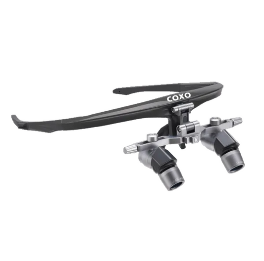 COXO C-KT30 chirurgische Lupenbrille mit 3-facher Vergrößerung und 45°-Umlenkoptik für ergonomisches Arbeiten in der Zahnmedizin